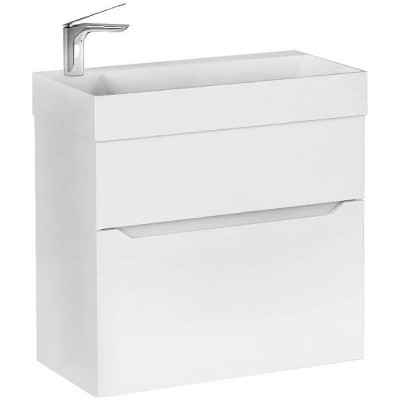 Тумба под раковину Jorno Folk 65 Folk.01.65/P/W/JR подвесная Белая МДФ / ЛДСП