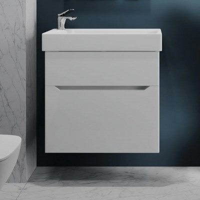 Тумба под раковину Jorno Folk 65 Folk.01.65/P/W/JR подвесная Белая МДФ / ЛДСП