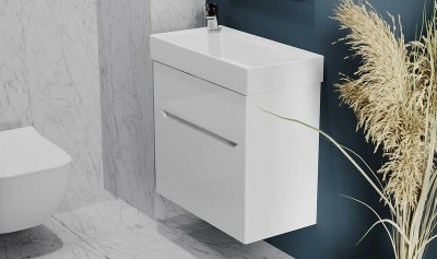 Тумба под раковину Jorno Folk 65 Folk.01.65/P/W/JR подвесная Белая МДФ / ЛДСП