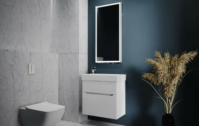 Тумба под раковину Jorno Folk 65 Folk.01.65/P/W/JR подвесная Белая МДФ / ЛДСП