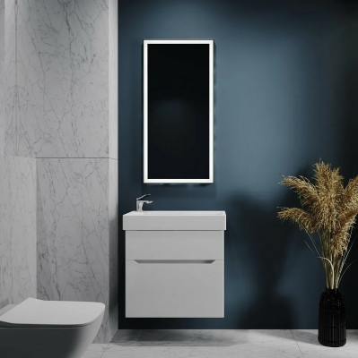 Тумба под раковину Jorno Folk 65 Folk.01.65/P/W/JR подвесная Белая МДФ / ЛДСП