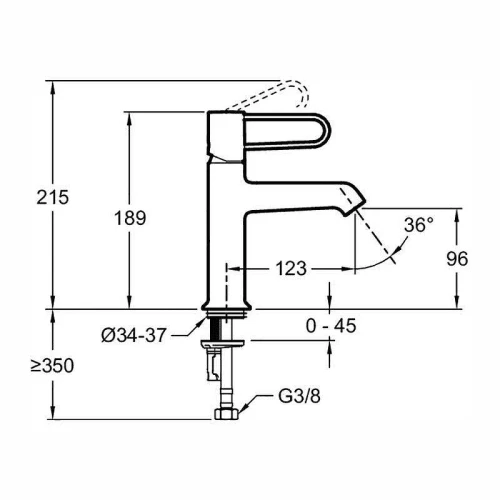 Смеситель для раковины Jacob Delafon Odeon Rive Gauche E21029-BL-CP цвет Хром