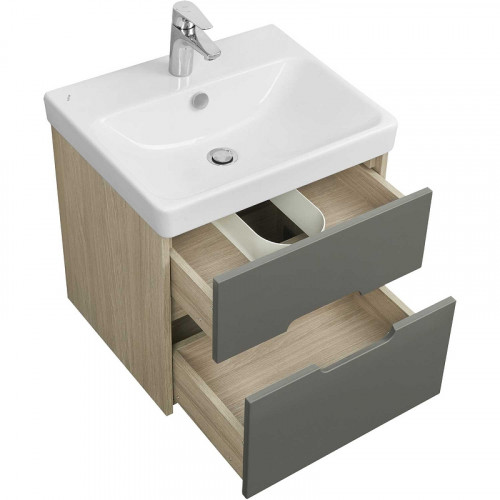 Тумба под раковину Aquaton Оливия 55 1A254201OLUG0 подвесная Грей Дуб ойстер МДФ / ЛДСП
