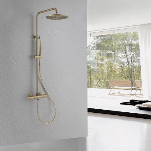 Душевая система Abber Wasser Kreis AF8160GL c термостатом цвет Золото матовое