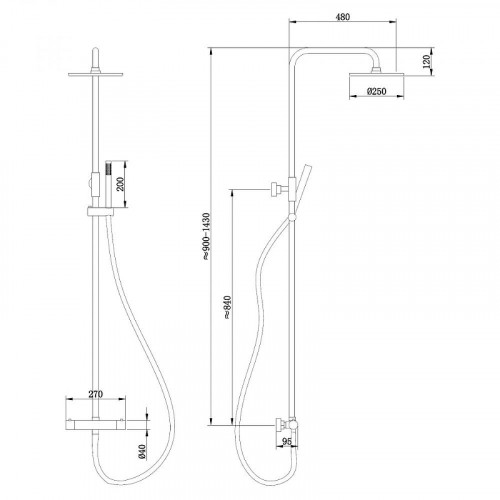 Душевая система Abber Wasser Kreis AF8160GL c термостатом цвет Золото матовое