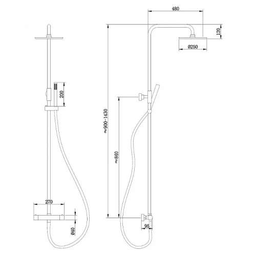 Душевая система Abber Wasser Kreis AF8160GL c термостатом цвет Золото матовое