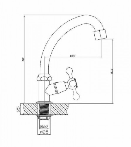 Кран для одного типа воды Viko V-1000 Хром