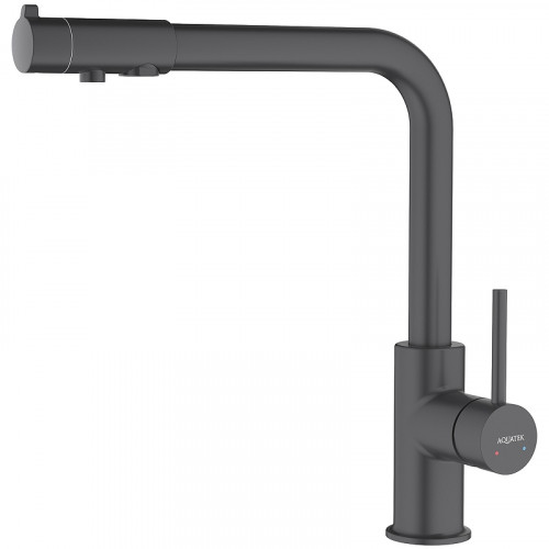 Смеситель для кухни Aquatek Европа AQ1386MB Черный матовый латунь