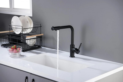 Смеситель для кухни Aquatek Европа AQ1386MB Черный матовый латунь