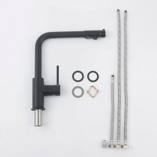 Смеситель для кухни Aquatek Европа AQ1386MB Черный матовый латунь