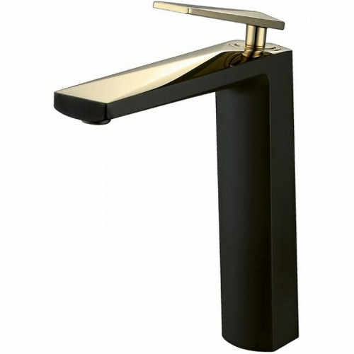 Смеситель для раковины Boheme Venturo 382-b Черный Золото латунь