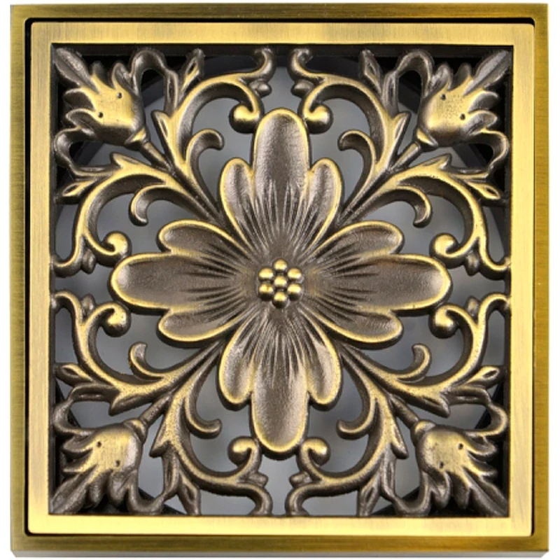 Душевой трап Bronze de Luxe Цветок 21975-5602 с решеткой Бронза