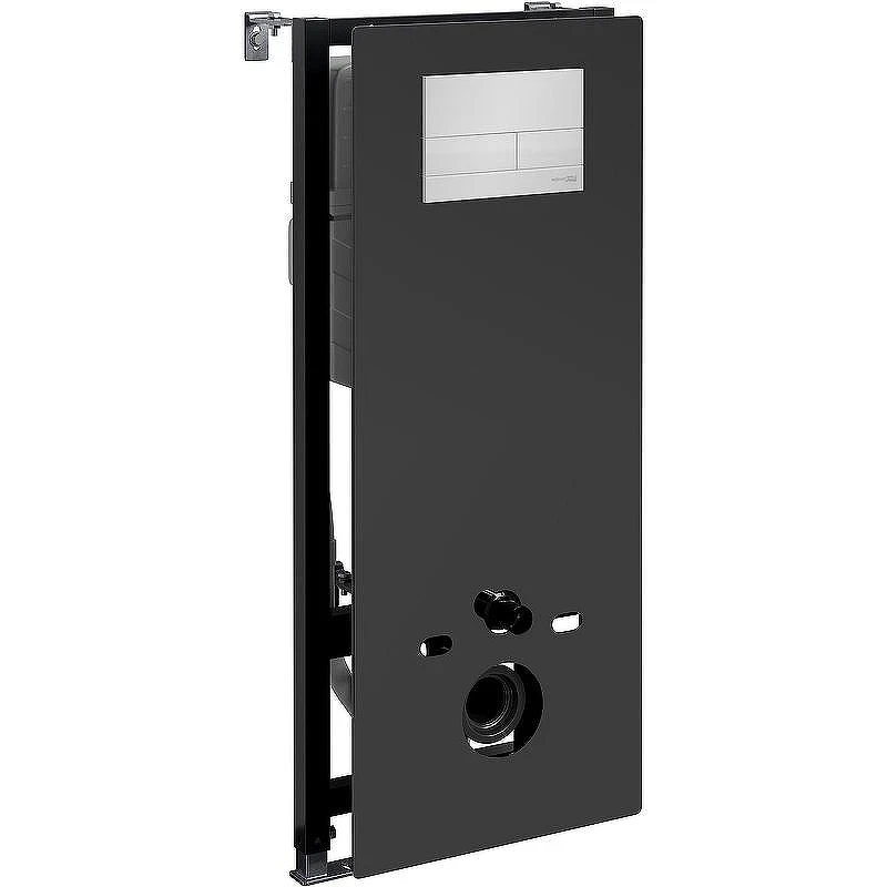 Инсталляция WasserKRAFT Abens 20TLT.010.ME.BL.WH04 для унитаза Черное стекло с Белой клавишей смыва