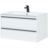 Тумба с раковиной Aquanet Lino 90 271949 подвесная Белая матовая МДФ / ЛДСП