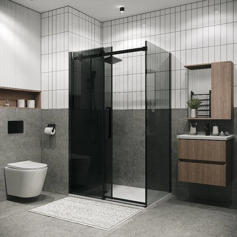Душевой уголок Grossman Classic 160x100 120.K33.04.1610.21.10 профиль Черный матовый стекло тонированное