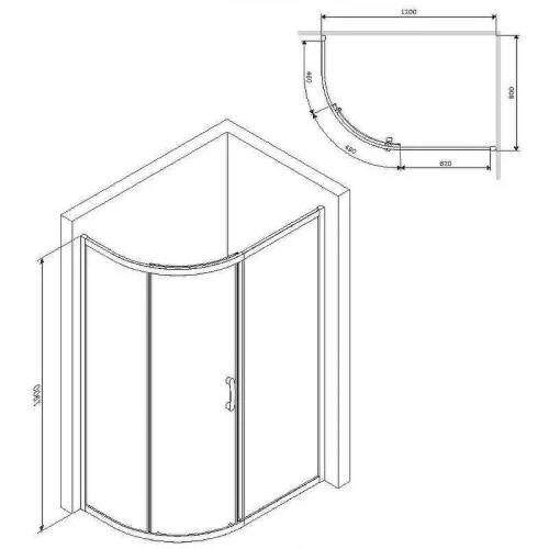 Душевой уголок AM.PM Like Solo Slide 120x80 W83UG-302U120MT профиль Хром матовый стекло прозрачное