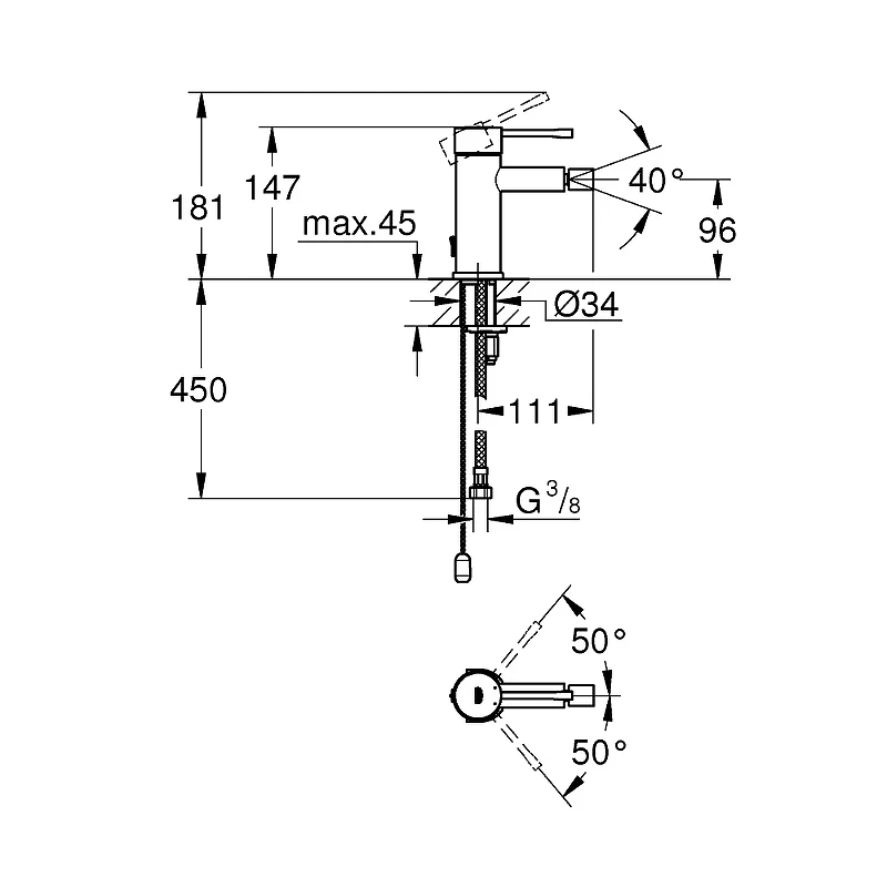 Смеситель для биде Grohe Essence New 32934001 Хром латунь