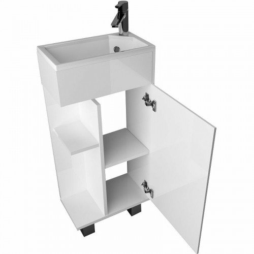 Тумба с раковиной 1MarKa Laura 40Н R У85928 Белый глянец МДФ / ЛДСП