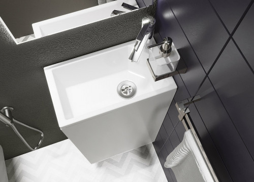 Тумба с раковиной 1MarKa Laura 40Н R У85928 Белый глянец МДФ / ЛДСП