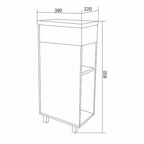 Тумба с раковиной 1MarKa Laura 40Н R У85928 Белый глянец МДФ / ЛДСП