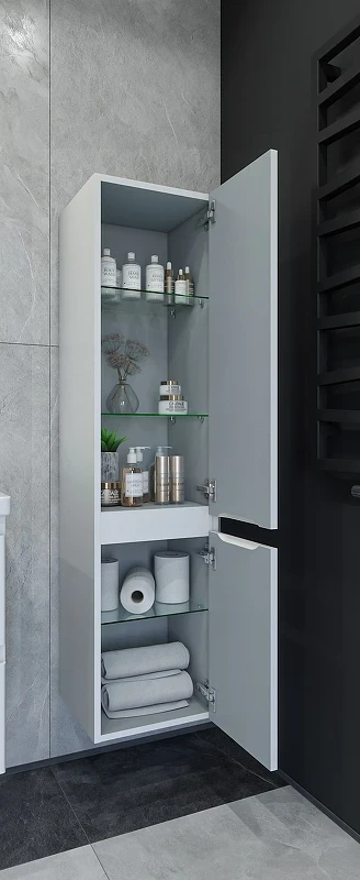 Шкаф пенал Caprigo Forte 35 R 36150R-SF027 подвесной Белый матовый МДФ / ЛДСП
