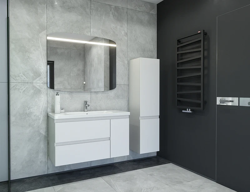 Шкаф пенал Caprigo Forte 35 R 36150R-SF027 подвесной Белый матовый МДФ / ЛДСП