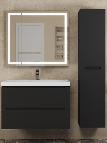 Зеркальный шкаф Uperwood Tanos 80 ZTanos80b с подсветкой цвет Черный
