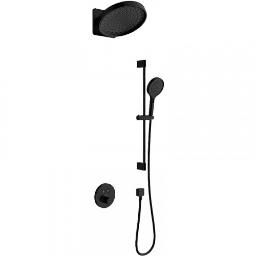 Душевая система AQUAme AQM8403MB с термостатом Черная матовая латунь встраиваемый