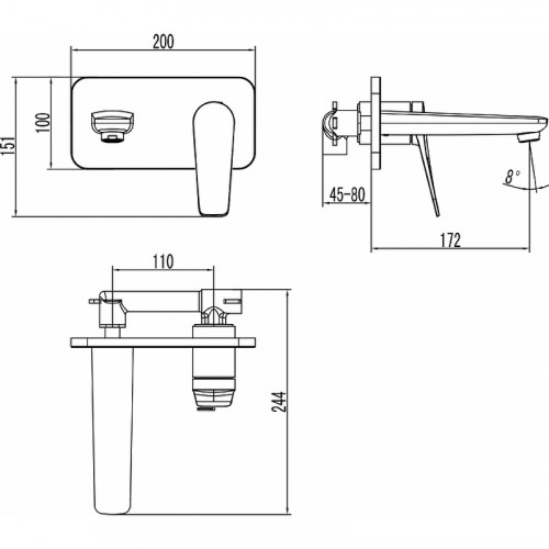 Смеситель для раковины Lemark Bronx LM3726MW цвет Белый матовый