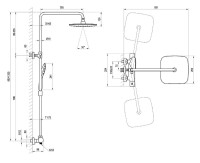 Душевая система Ravak 10° Free X070160 с термостатом Черная матовая латунь на стену