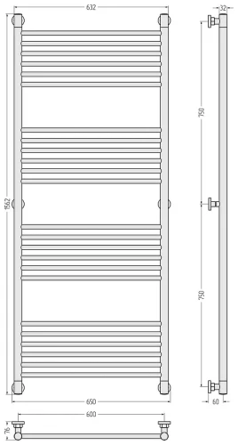 Водяной полотенцесушитель Сунержа Богема+ прямая 150x60 32-0220-1560 цвет Золотой шёлк
