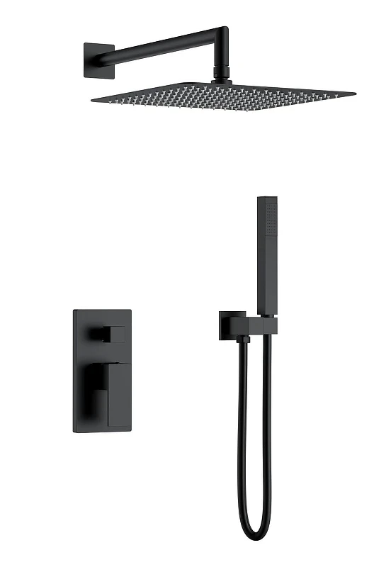 Душевая система Boheme Qubic 474-3-B цвет Черный матовый