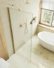 Душевая перегородка Maybah Glass MGD-706-3ш 690x1950 в широком профиле Золото стекло сатиновое