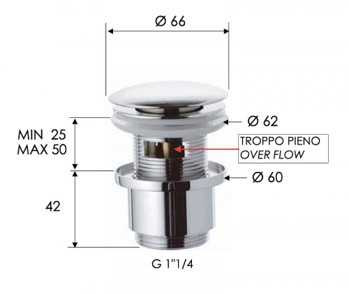 Донный клапан Remer 905CC2114BG click-clack цвет Золото брашированное