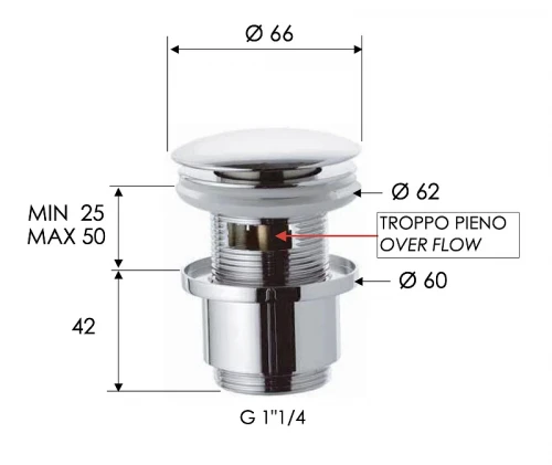 Донный клапан Remer 905CC2114BG click-clack цвет Золото брашированное