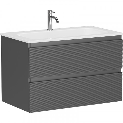 Тумба под раковину Sancos Folk 80 FL80GS подвесная Grey soft МДФ / ЛДСП