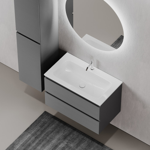 Тумба под раковину Sancos Folk 80 FL80GS подвесная Grey soft МДФ / ЛДСП