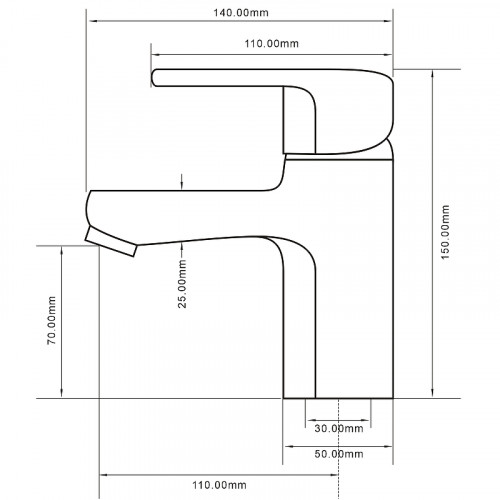 Смеситель для раковины Royce Bianco RCM-111601BL Оружейная сталь