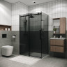 Душевая стенка Grossman Classic 100 200.K33.04.100.21.10 профиль Черный матовый стекло тонированное