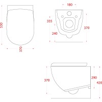 Унитаз Artceram File 2.0 FLV004 17 30	 подвесной Черный матовый без сиденья фарфор подвесной