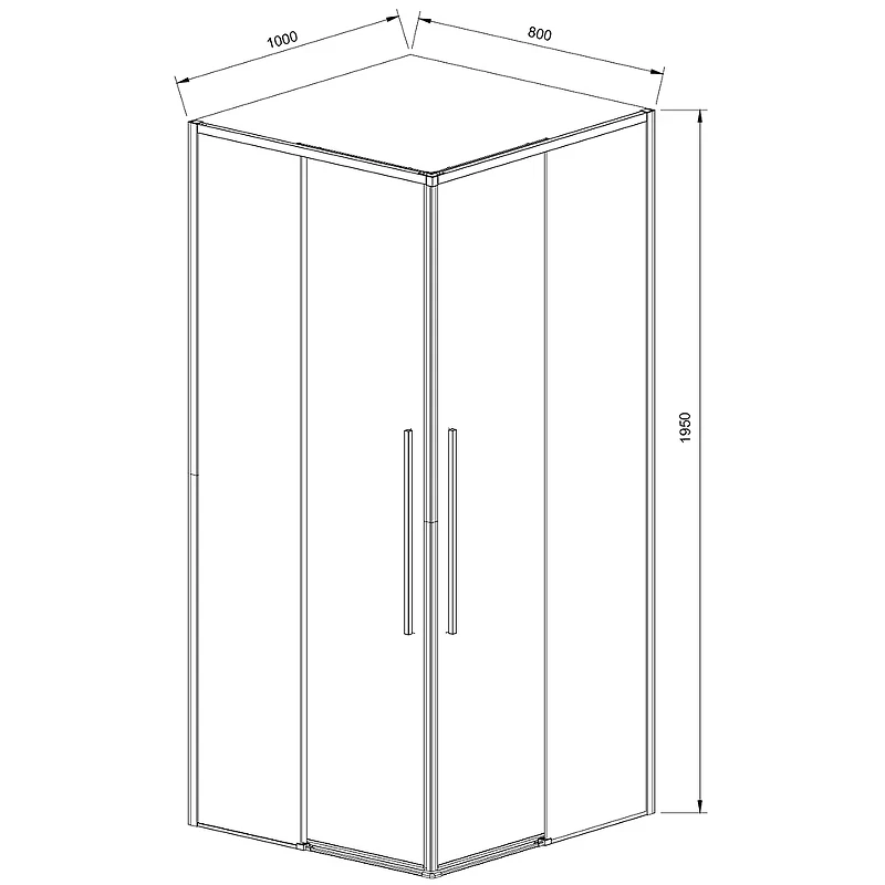 Душевой уголок Vincea Slim-N 100x80 VSS-4SN8010CGB профиль Черный стекло тонированное