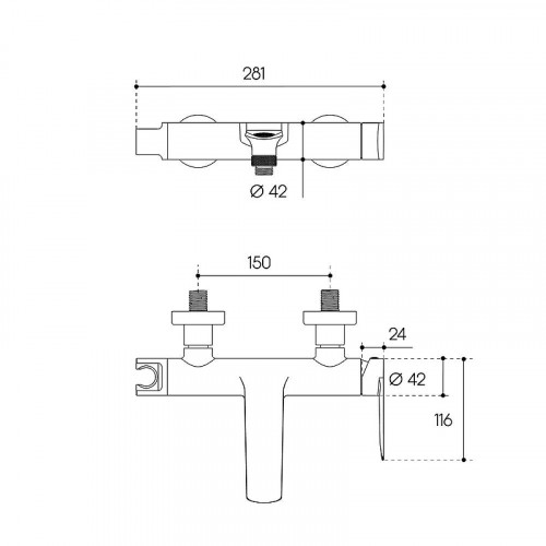 Смеситель для ванны Aqueduto LINHA LIN0650 цвет Шлифованное золото