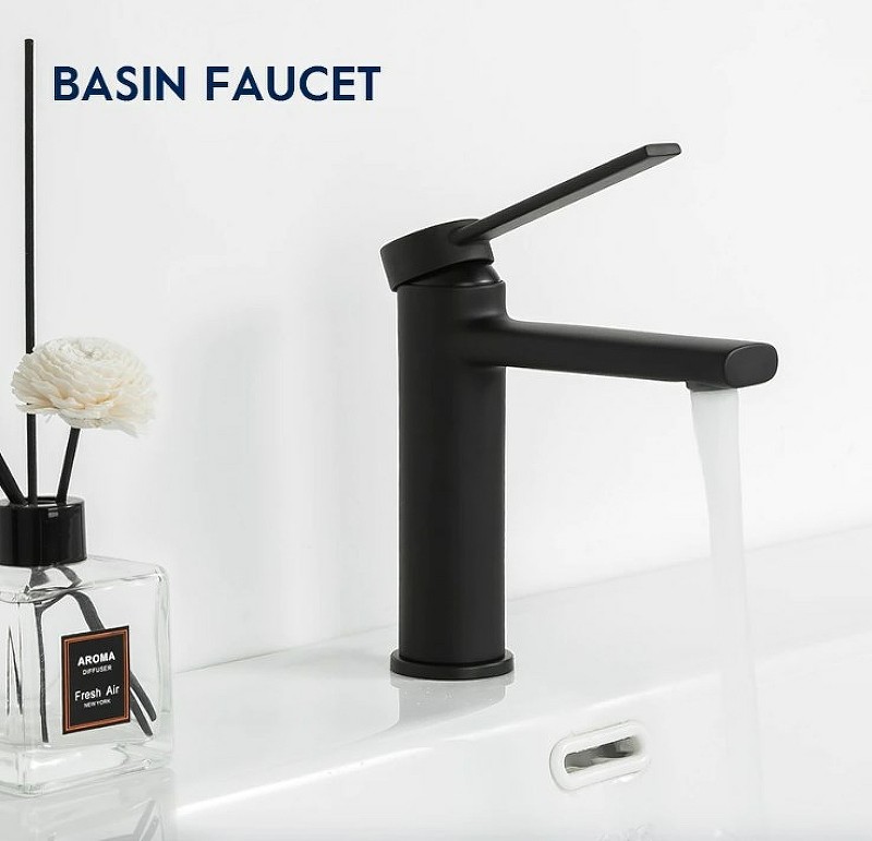 Смеситель для раковины Frap H67-6 F1067-6 Черный матовый латунь