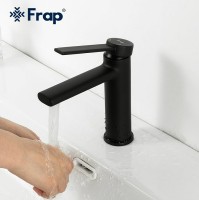 Смеситель для раковины Frap H67-6 F1067-6 Черный матовый латунь