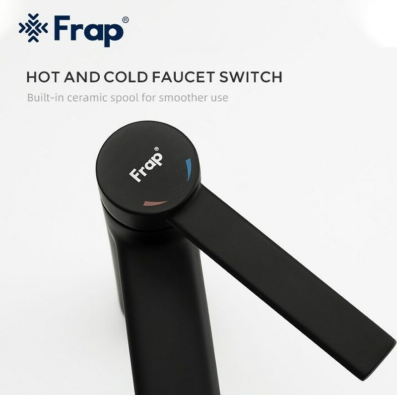 Смеситель для раковины Frap H67-6 F1067-6 Черный матовый латунь