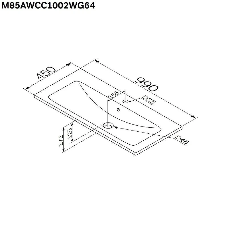 Тумба с раковиной AM.PM X-Joy 100 M85A-FSX1002-WC1002WG цвет Белый глянец