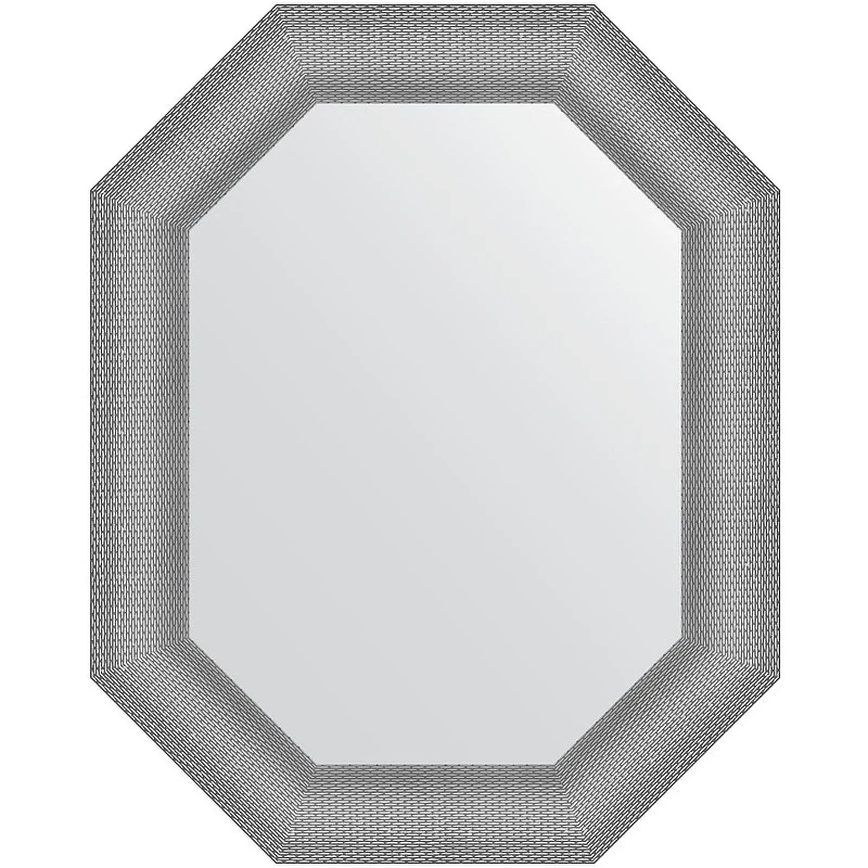 Зеркало Evoform Polygon 76х61 BY 7290 в багетной раме - Серебряная кольчуга 88 мм
