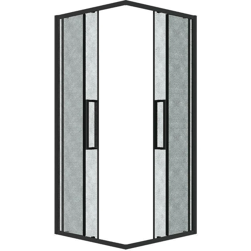 Душевой уголок Grossman Cosmo 80х80 300.K33.02.8080.21.02 профиль Черный матовый стекло шиншилла