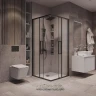 Душевой уголок Grossman Cosmo 80х80 300.K33.02.8080.21.02 профиль Черный матовый стекло шиншилла