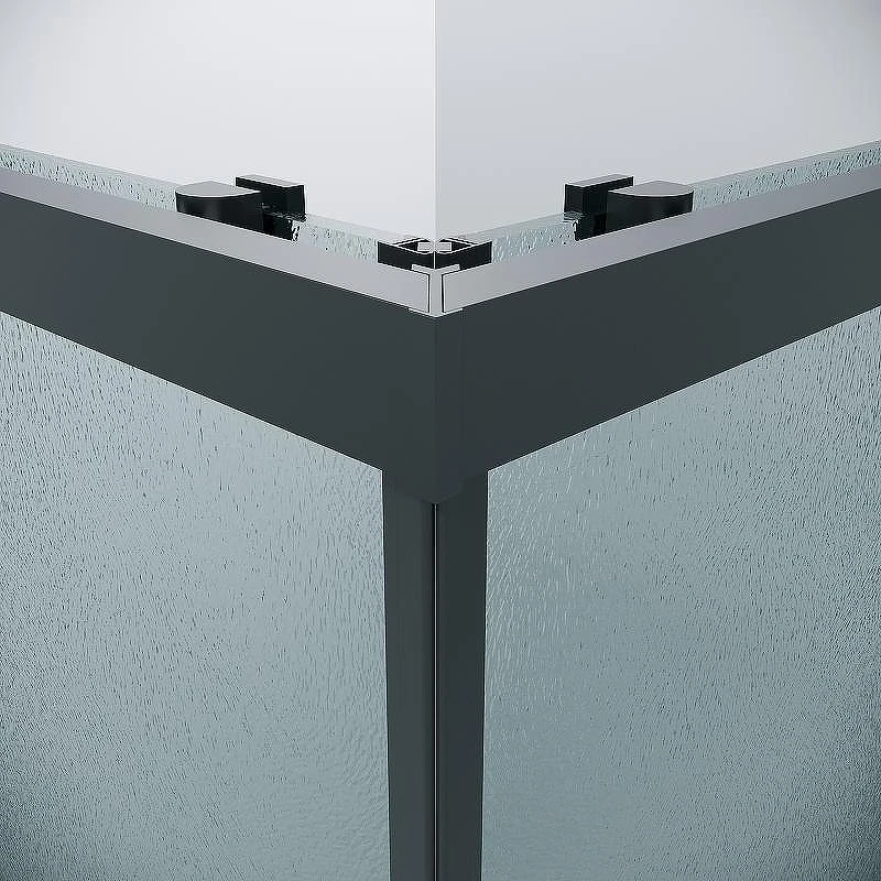 Душевой уголок Grossman Cosmo 80х80 300.K33.02.8080.21.02 профиль Черный матовый стекло шиншилла